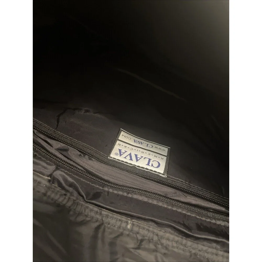 Clava American USA Black Leather Laptop Bag Career Men Bag Preppy Tote